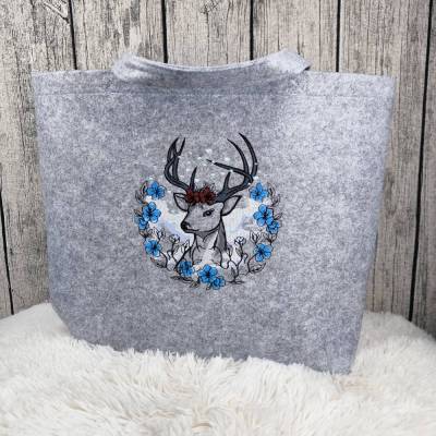 Filzshopper "Hirsch" bestickt