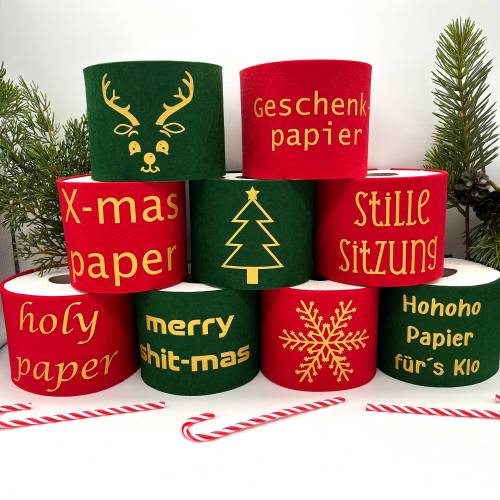 Klopapierbanderole - Weihnachtsdeko -  Ersatzrollenaufbewahrung - lustig