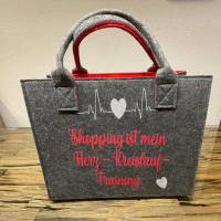 Filztasche mit Spruch und Motiv
