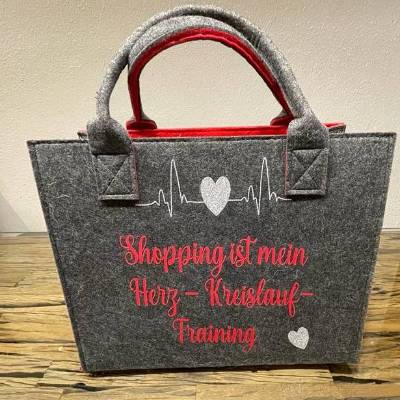 Filztasche mit Spruch und Motiv