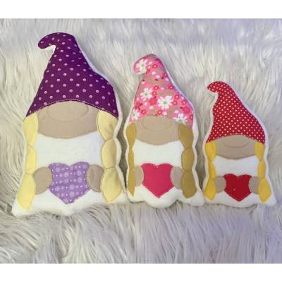 Stickdatei Doodle Mädchen In the Hoop Wichtel Gnom mit Herz  Set 904