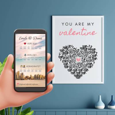 You are my valentine | Personalisiertes QrCode Bild | Valentinstag | Eure Liebe in einem Bild