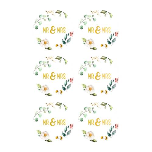 Sticker Mr & Mrs 4 Blatt
