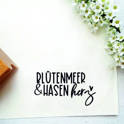 Stempel "Blütenmeer & Hasenherz" für Osterdeko, Osterpost, kleine Geschenke
