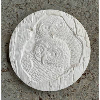 Deckel für Schale/Topf oder Wandbild  - 1 wetterfester Keramikrohling  Motiv Pferd Eule Schwan zum selber bemalen