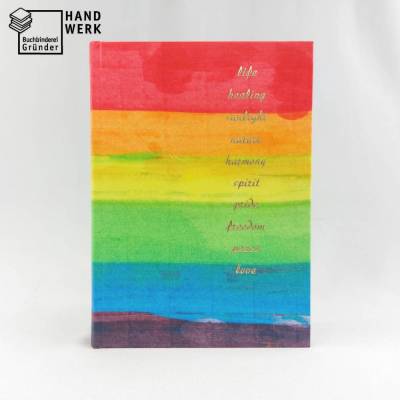 Notizbuch, Regenbogen, sunlight, A5, Fadenheftung, pride