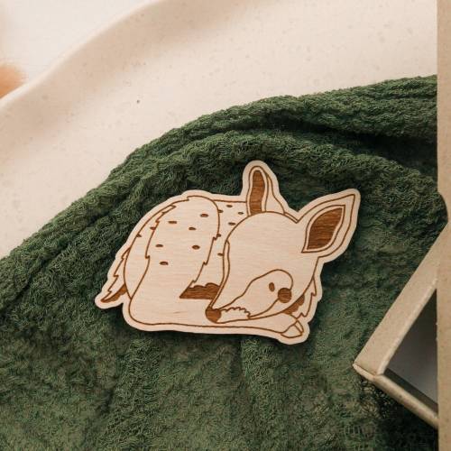 Magnet Reh aus Holz Geschenk Taufe - Geschenk Kinder Geburt - Kühlschrankmagnet Waldtiere - Taufe Verpackung Geschenk