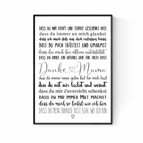 Geschenk zum Muttertag MAMA Bedanken Muttertagsgeschenk  Poster Beste Mutti Beste Mama