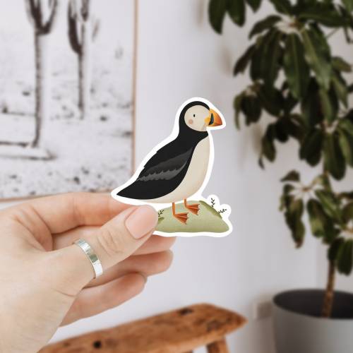 Sticker Puffin Island Vinyl Aufkleber Reise KissCut - Papageientaucher Sticker - Aufkleber Wasserflasche - Abziehbild