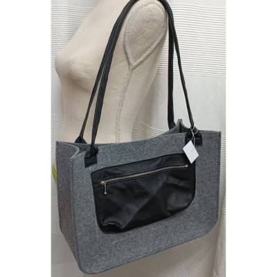 Einkaufstasche aus Filz und Leder