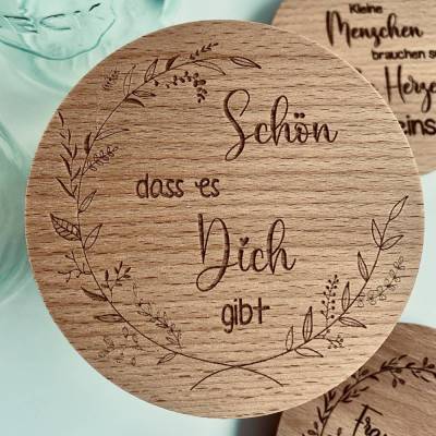 Süßigkeitenglas mit Gravur, Vorratsglas mit Holzdeckel, Schön dass es Dich gibt, Danke sagen