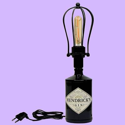 Flaschenlampe, Upcycling Lampe aus Hendricks Gin Flasche, Vintage Leuchtflasche, Deko Flaschenlicht, Vatertagsgeschenk