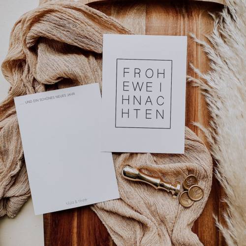 Weihnachtskarte minimalistisch Frohe Weihnachten A6 - weihnachtliche Grußkarte - Weihnachtskarte neutral - Postkarte Fro