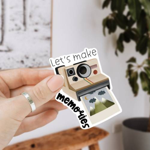 Sticker Polaroid Kamera Abenteuer Aufkleber Reise KissCut - Travel Couple Sticker - Aufkleber Wasserflasche - Abziehbild