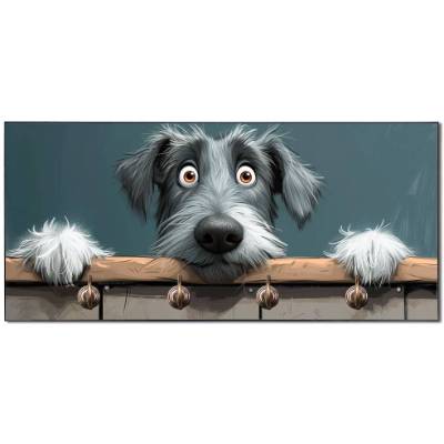 Hundegarderobe IRISCHER WOLFSHUND Wandgarderobe, Leinenhalter┊tolle Geschenkidee für Hundeliebhaber