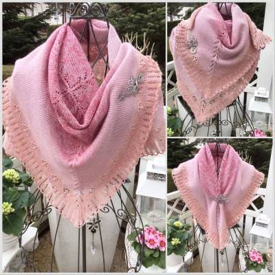 Lacetuch *LYSANN* gestricktes Halstuch /leichte  Babydecke 
