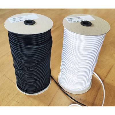 SOUTACHE BAND 5mm breit weiß schwarz glänzend Viskose Flachschnur Schmuck-Schnur Zierkordel