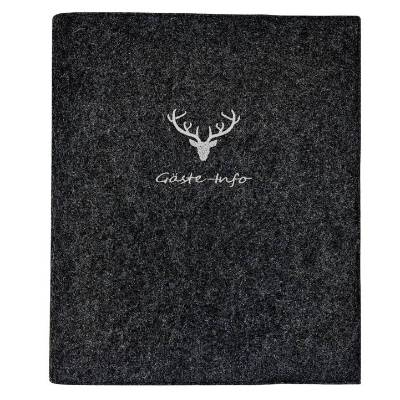 Gästemappe Hirsch Gäste-Info Filz vegan K01