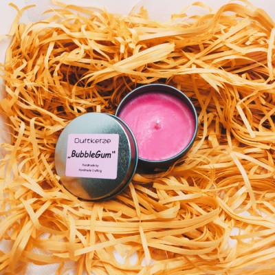 Duftkerze "BubbleGum" aus 100% Sojawachs Kerze Duft Kaugummi