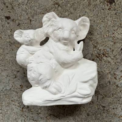 Koala Familie - unbemalte Gießkeramik 