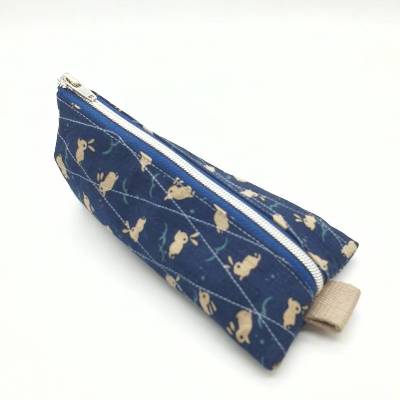 Stiftemäppchen mit Hasen blau 
