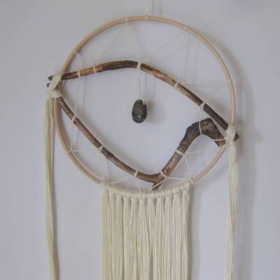 Traumfänger mit echtem Holz aus dem Frankenwald, Dreamcatcher, Dekoration, Fensterdekoration