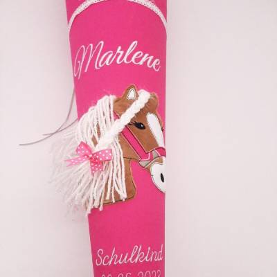 Schultüte Pferd mit 3D Mähne passend zum Ergobag Sternzaubär / Schultüte aus Stoff