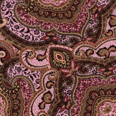 Viskose Twill Paisley rose- grün Töne (1m/10,-€)