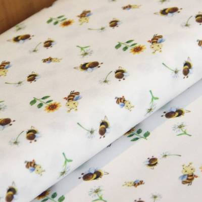  Baumwolle Digitaldruck Biene und Sonnenblume Oeko-Tex Standard 100(1m /11,00€)