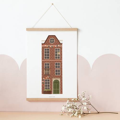 Poster Haus Niederlande Kunstdruck Amsterdam Haus - Geschenk zum Einzug - Poster Umzug