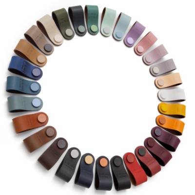 Möbelgriff aus Leder Serie "Arc" nach Maß handgefertigte Ledergriffe / deutsche Manufaktur / Schrankgriffe in 30