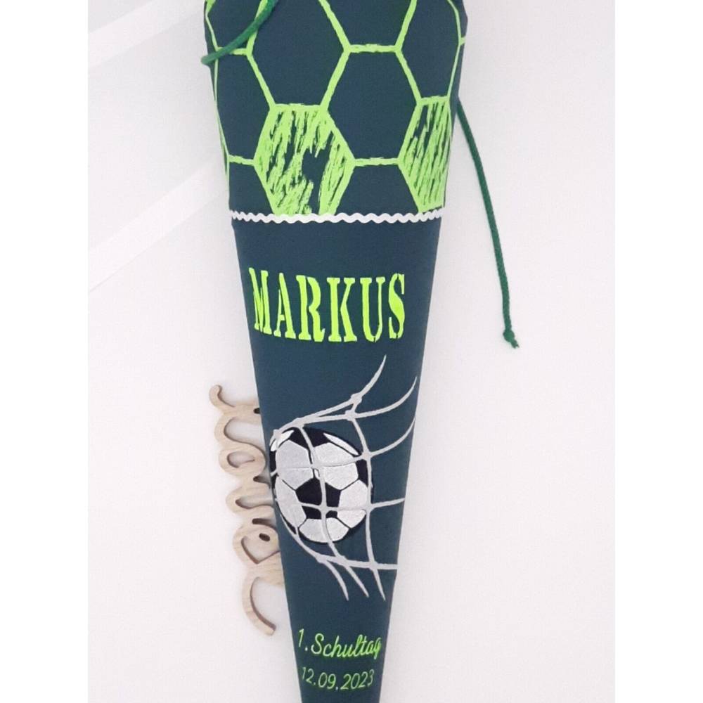 Schultüte Fussball passend zum Ergobag Volltreffbär / Schultüte aus Stoff / nachhaltig Bild 2