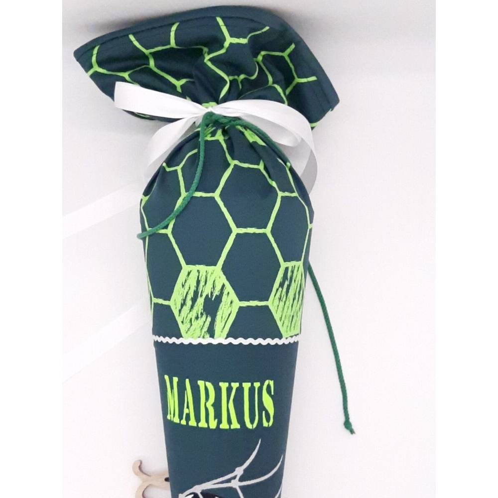 Schultüte Fussball passend zum Ergobag Volltreffbär / Schultüte aus Stoff / nachhaltig Bild 3
