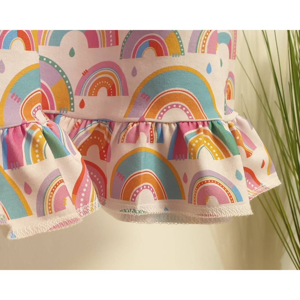 KLEID mit Rüschensaum aus BIO Baumwolle RAINBOW Bild 2
