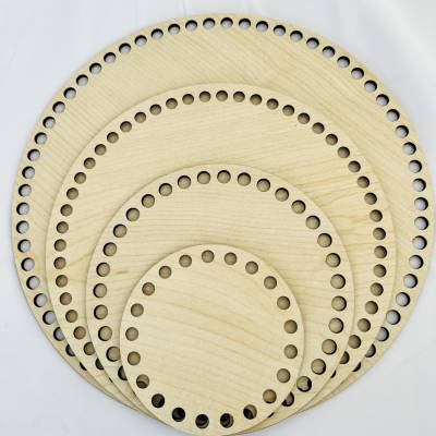 Korbboden aus Holz, Holzzuschnitt, Holzboden zum Umhäkeln verschiedene Farben und Größen