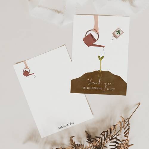 Postkarte Erzieher "Thank you for helping me grow" - A6 Karte für Lehrer, Erzieher & Eltern