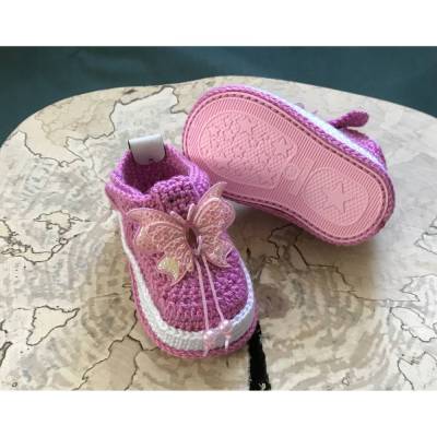 Babyschuhe, Turnschuhe, Booties, Sneakers, gehäkelt ca. 9cm *Tessa*