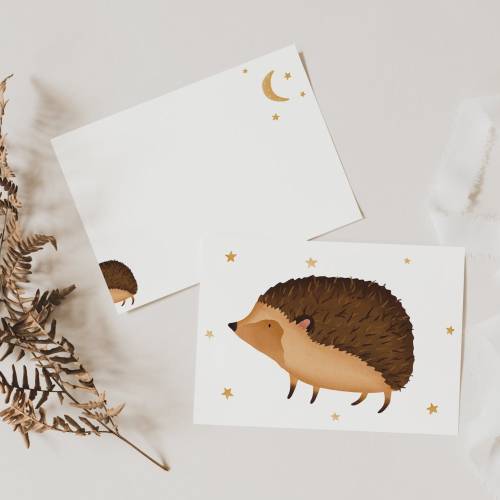 Postkarte Igel A6 Postkarte für Kinder - Glückwünsche zum Geburtstag - Kinderkarte Postkarte Geburtstagsgrüße - Geschenk