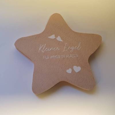 Erinnerung an Sternenkind | besonderes Geschenk/ personalisierbar | Geschenk für Sterneneltern, Stern aus Holz