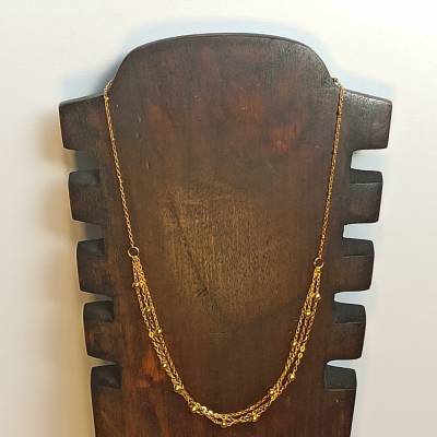 Dreireihige Edelstahl-Gliederkette vergoldet – elegante Kurzkette 