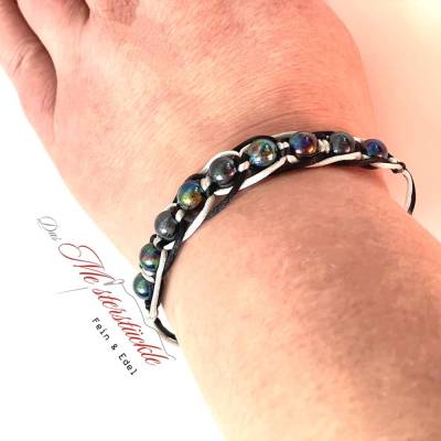 Makramee-Armband Knotenarmband schwarz titan