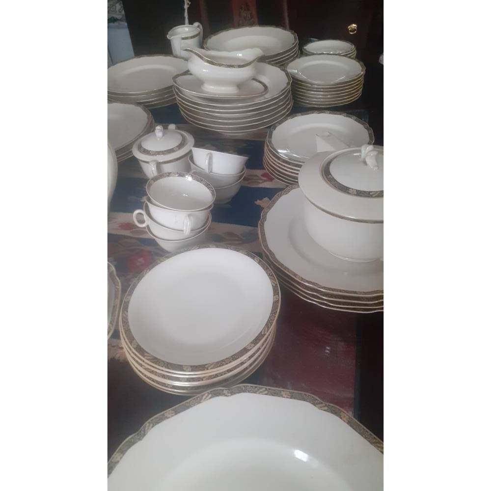 Vintage Gedeck Service Hutschenreuther Hohenberg 30er Jahre Art Deco