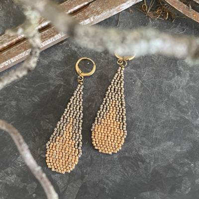 Handgefertigte Ohrhänger Tropfenform – Boho Ethno Schmuck, leicht & chic