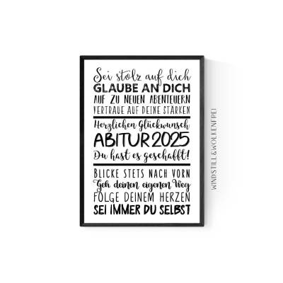 Geschenk zum Abitur  AbiGeschenk | Abiturient Poster Geschenk | Poster Abi 2025 | Geschenkidee Abiturient