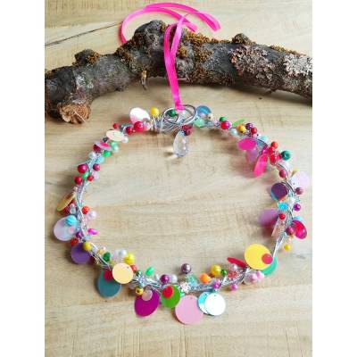 Funkel-Herz,Perlen-Herz, Fensterdeko Herz, Sonnenfänger, Perlen-Herz, herz Fenster,Funkel-Herz,Fenster-Kranz