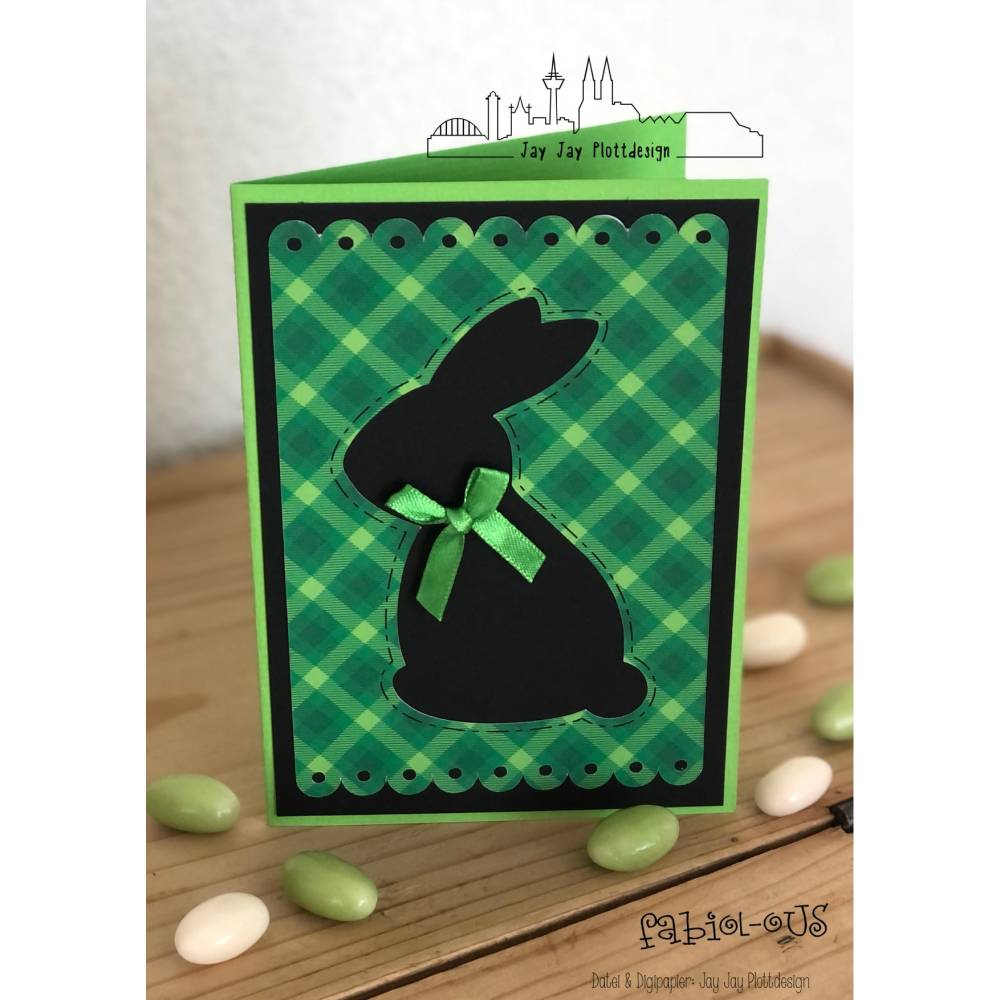 Plotterdatei Osterkarte Osterhase Bild 1