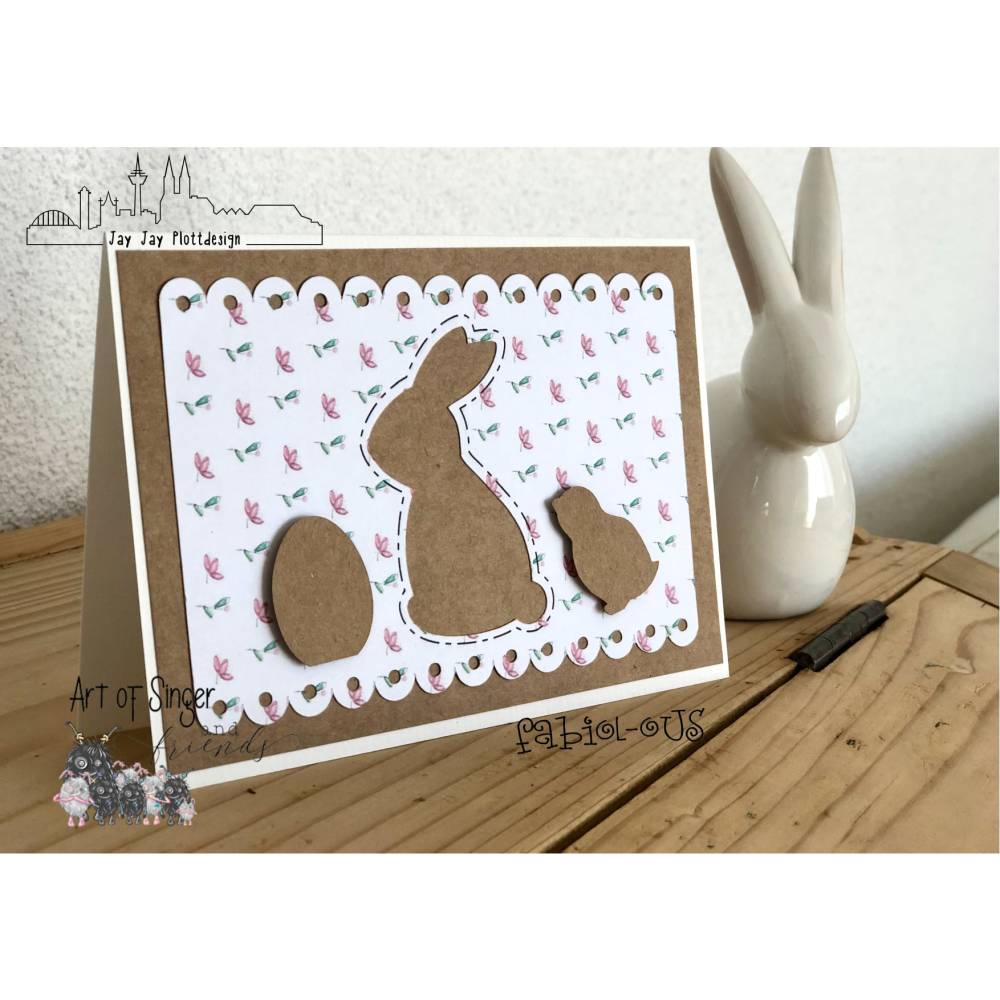 Plotterdatei Osterkarte Osterhase Bild 4