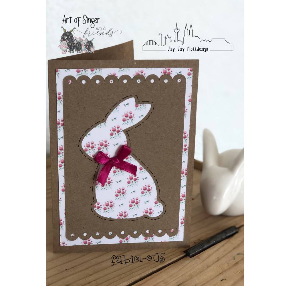 Plotterdatei Osterkarte Osterhase Bild 6