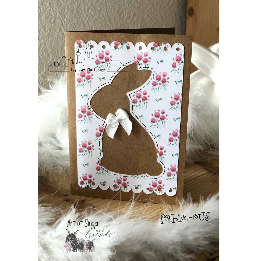 Plotterdatei Osterkarte Osterhase Bild 7