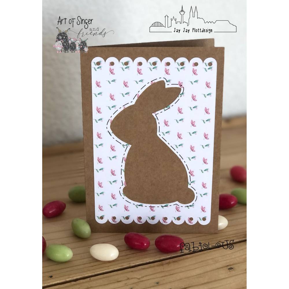 Plotterdatei Osterkarte Osterhase Bild 8